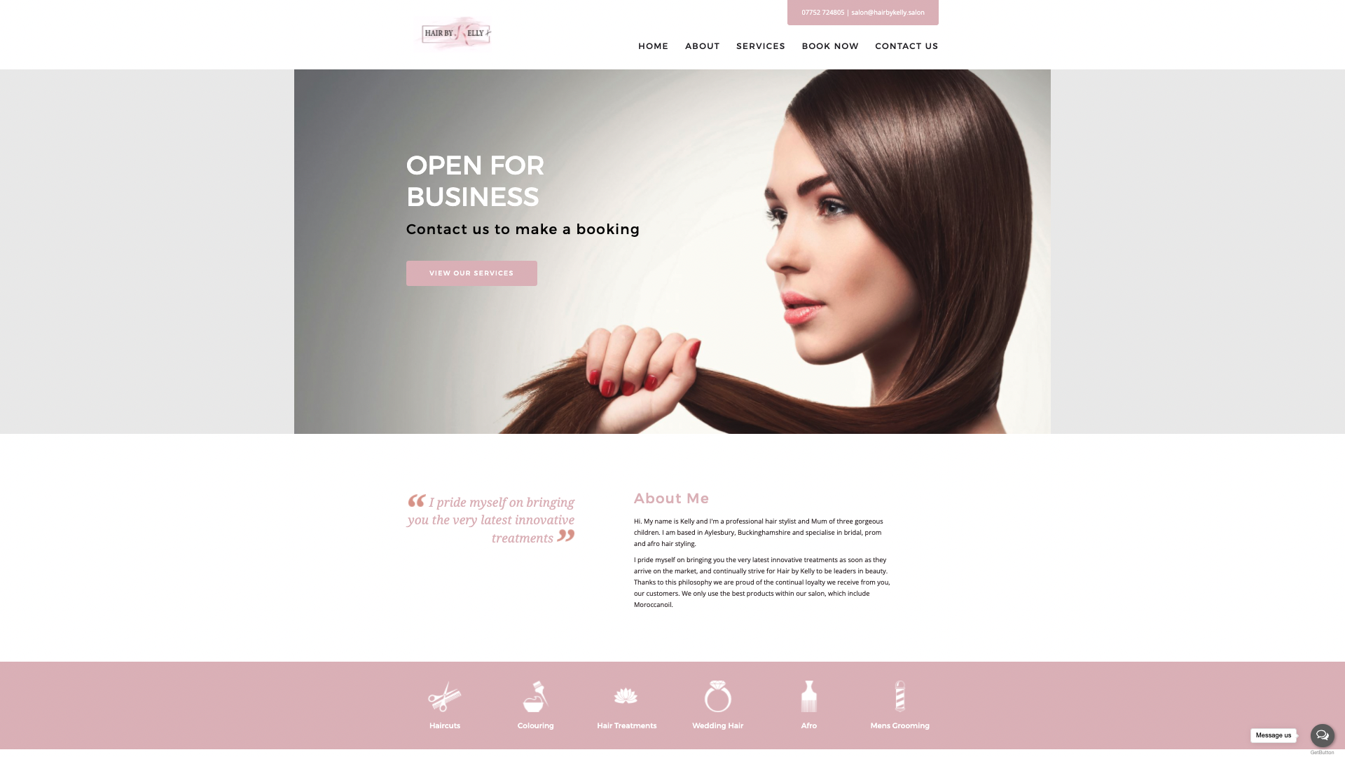 Screenshot of clients website
